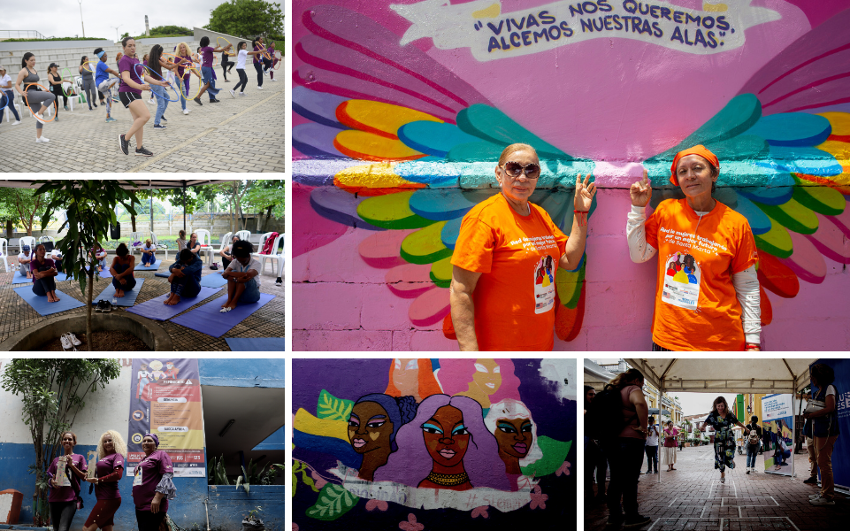 Algunas de las acciones simbólicas realizadas en Barranquilla, Cartagena, Santa Marta y Soledad. Foto: ONU Mujeres Colombia/Tico Ángulo