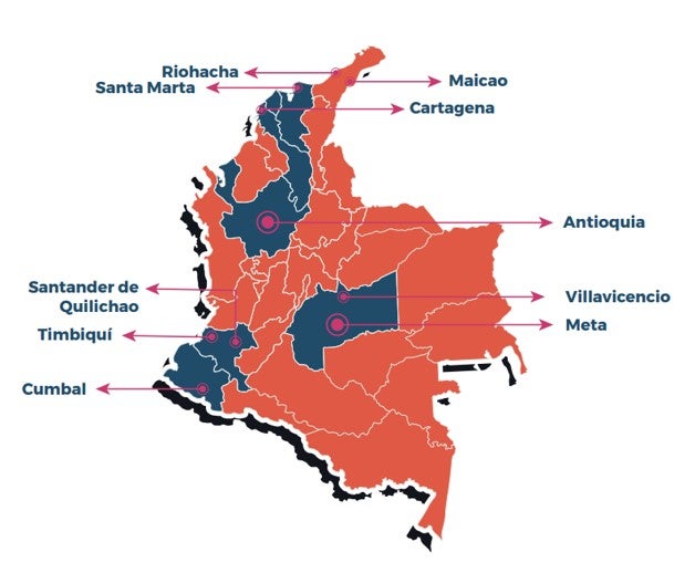 Territorios priorizados en la alianza