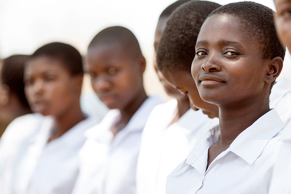 Young girls from Mtakataka Secondary School in the District of Dedza, Malawi. Photo: UN Women/Karin Schermbrucker